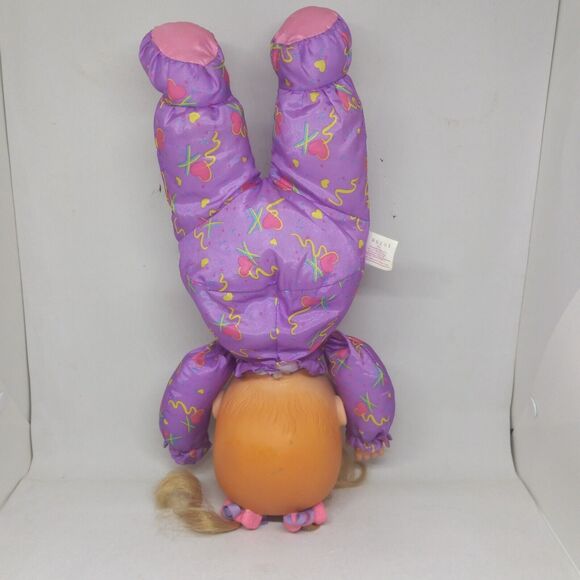 ToyBiz Baby Headstand Surprise Baby Doll-1996-Purple Parachute Material Body - Picture 3 of 11